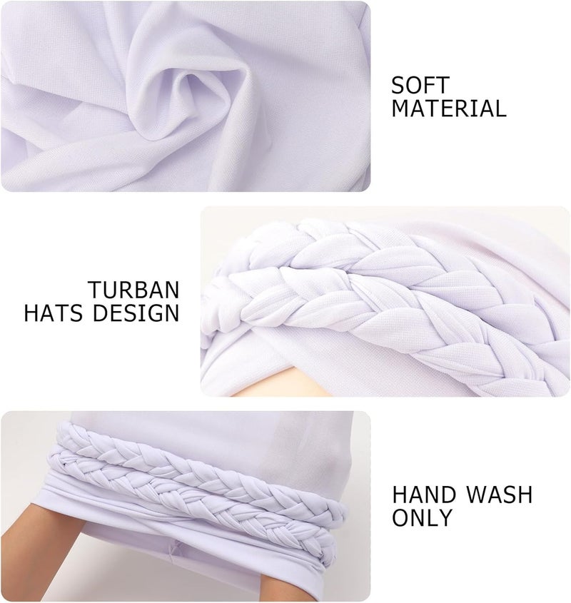 DRESHOW African Women Turban Caps Beanie Twist Headscarf Pre-Tied Double Twisted Braid Hair Cover Wrap Hat Chemo Cancer Cap - Image 5